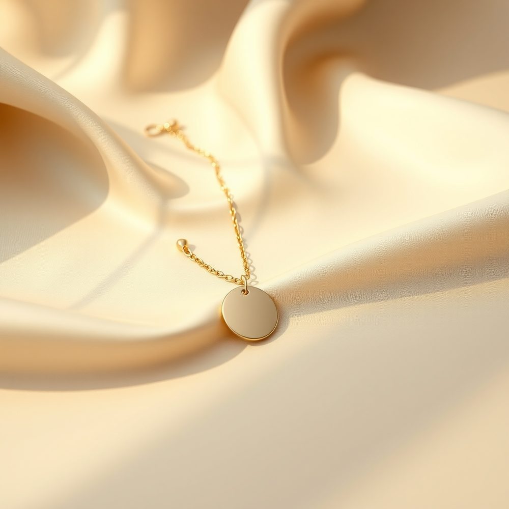 Bracelet Médaille à Graver — Plaqué or — gravure offerte